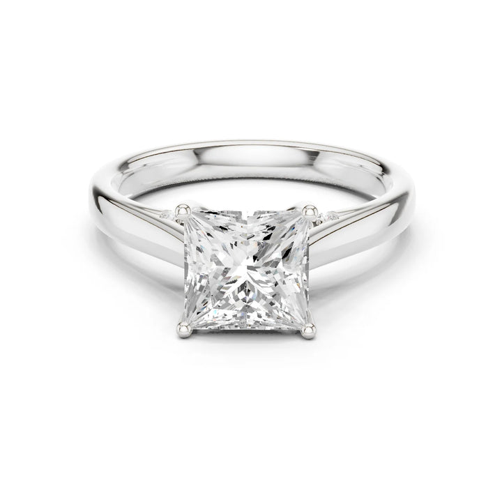 Princess Cut Diamond Cathedral Pave Engagement Ring