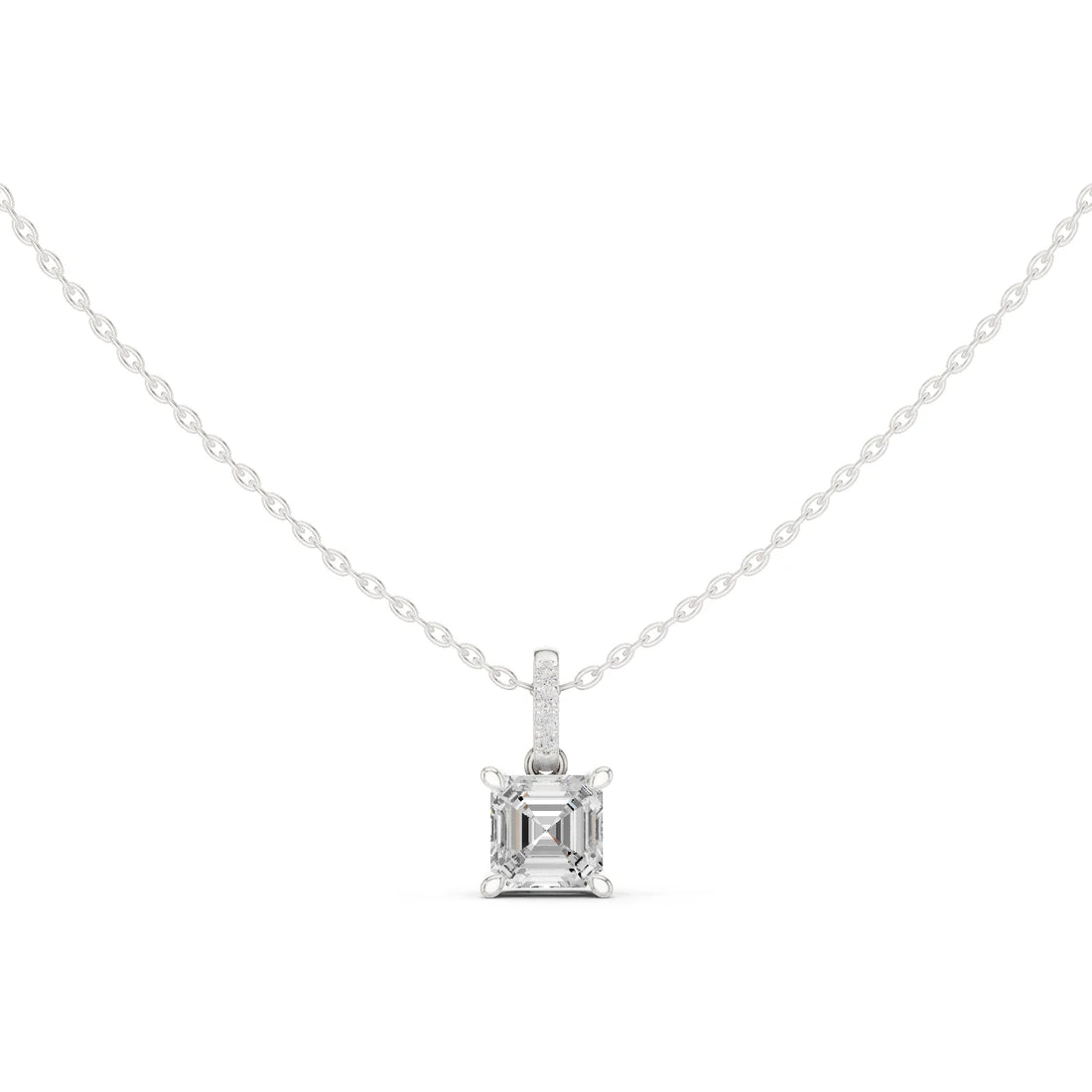 Celestia Asscher Solitaire Diamond Pendant