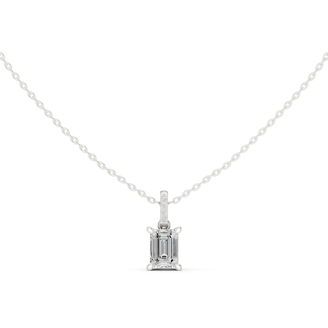 Verona Emerald Solitaire Diamond Pendant