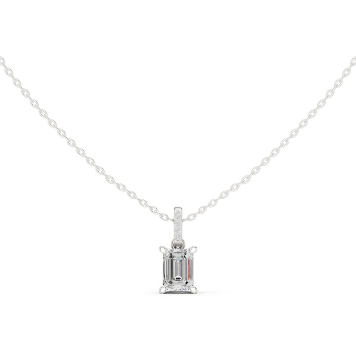 Verona Emerald Solitaire Diamond Pendant