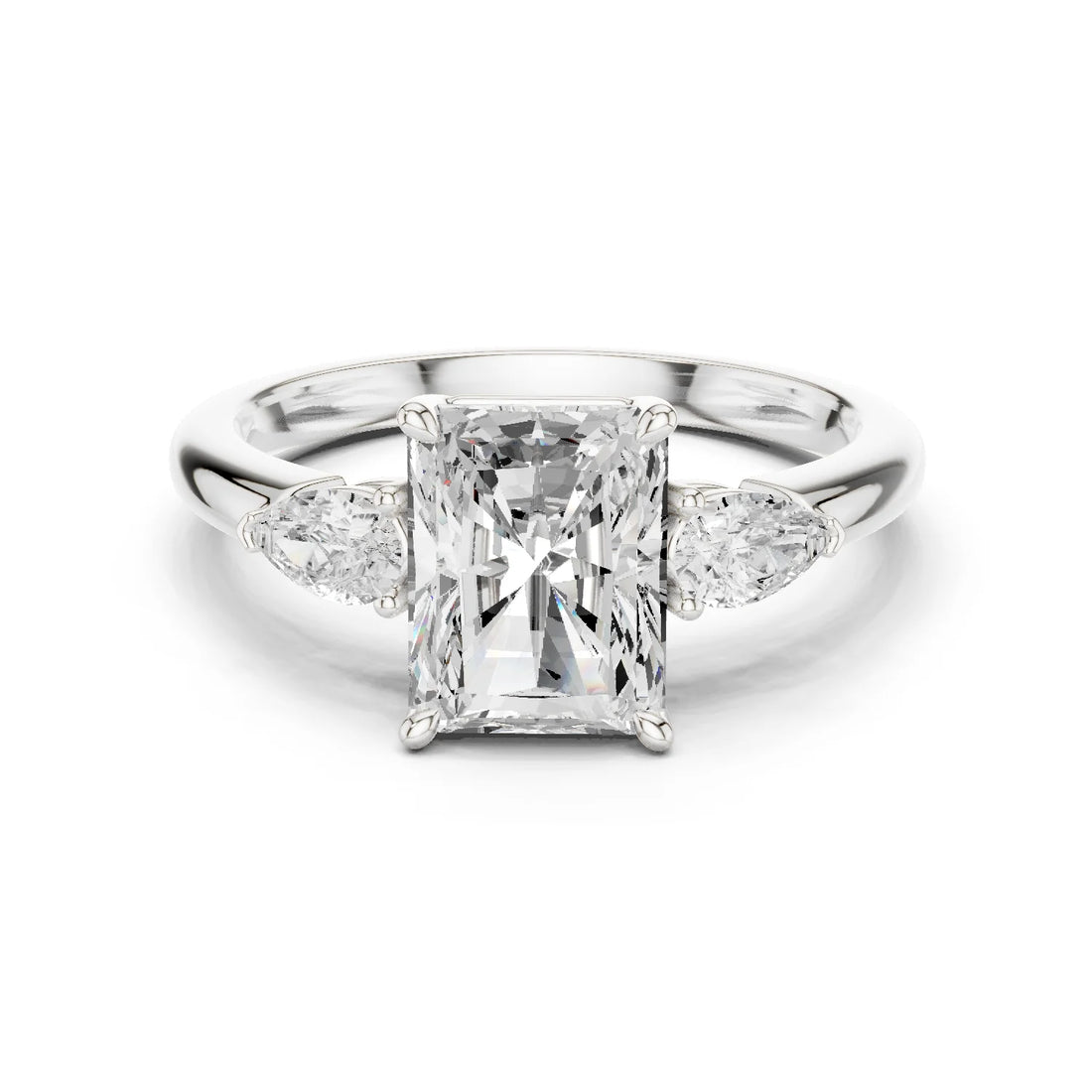 Radiant Cut Diamond Three-Stone Engagement Ring