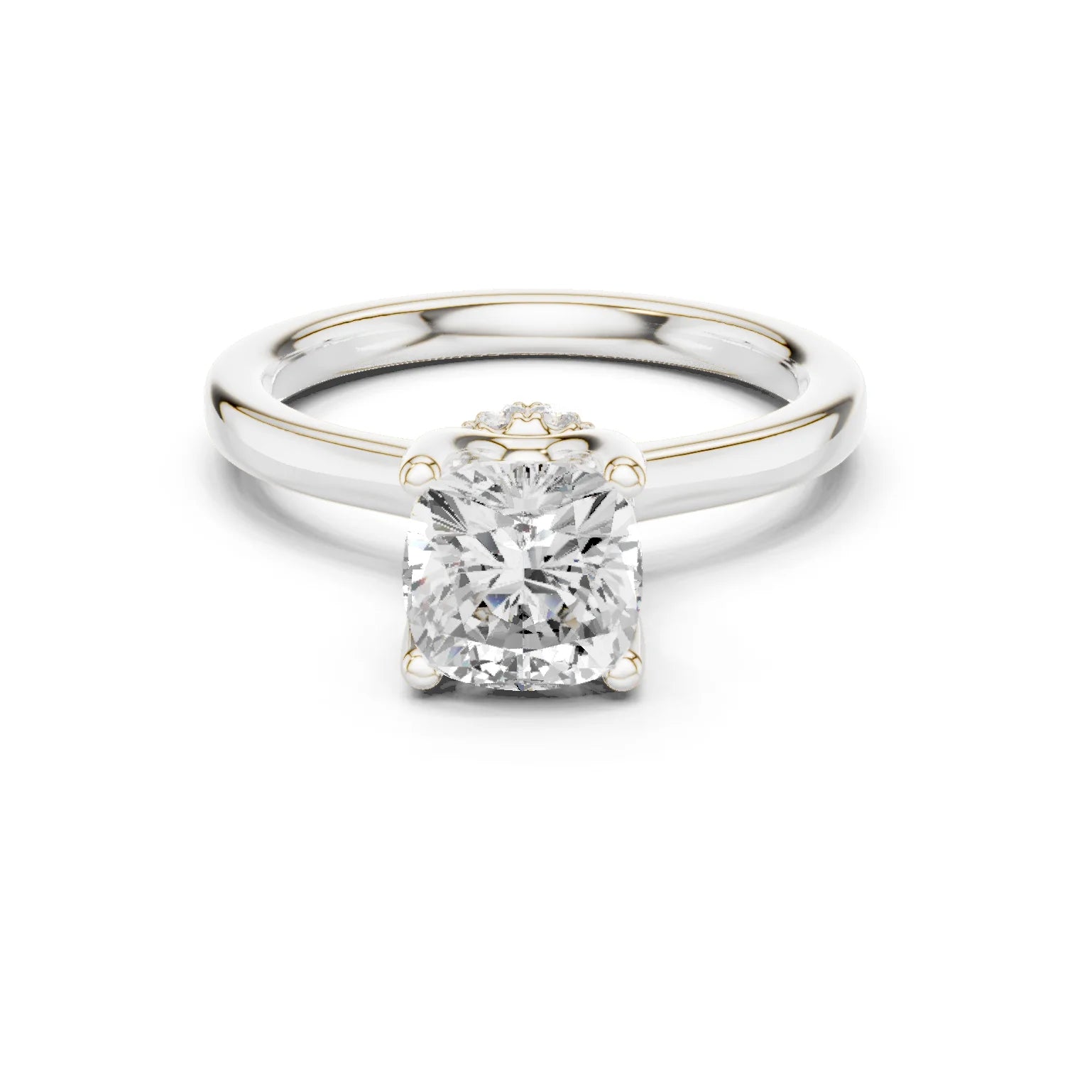 Radiant Shape Diamond Hidden Halo Engagement Ring