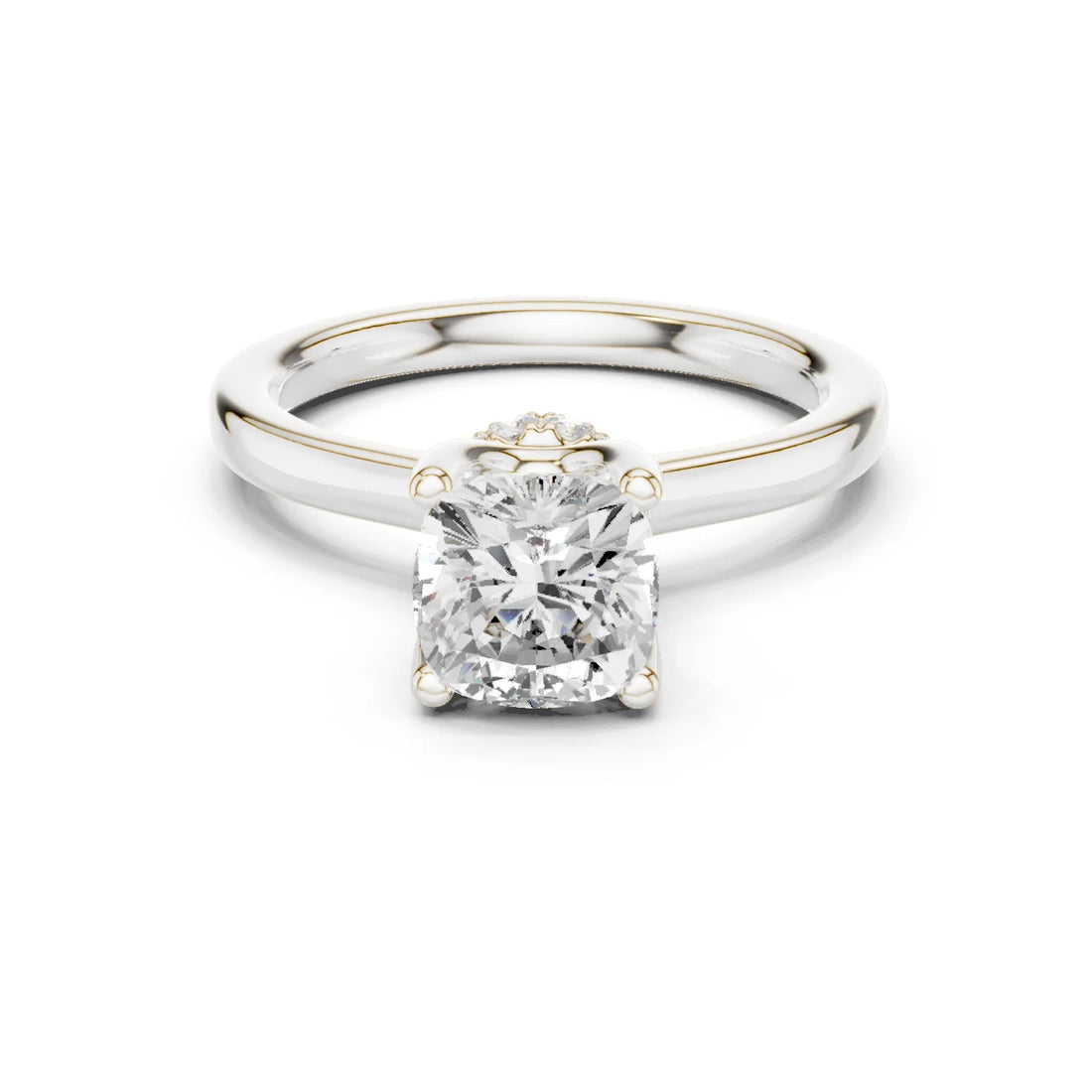 Radiant Shape Diamond Hidden Halo Engagement Ring