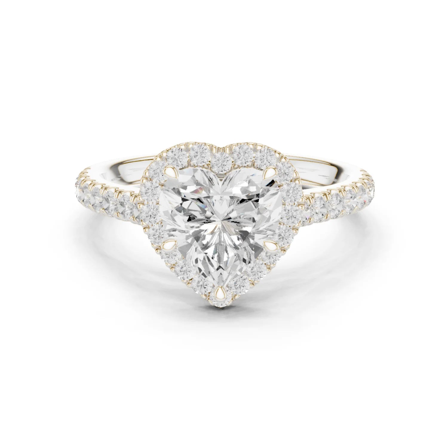 Heart Shape Diamond Halo Engagement Ring