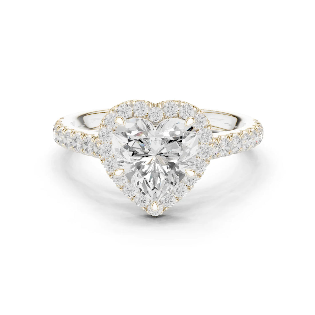 Heart Shape Diamond Halo Engagement Ring