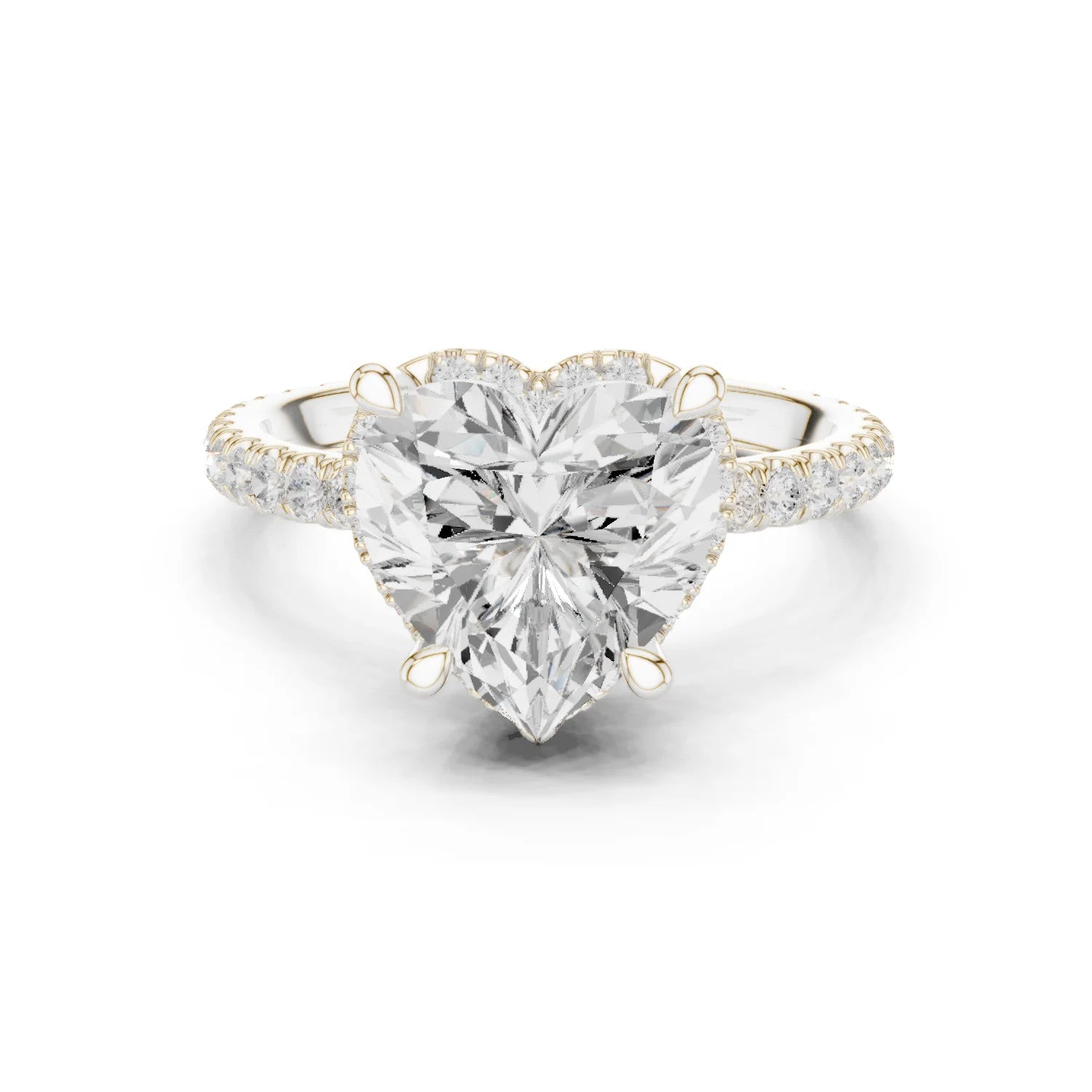 Heart Diamond Hidden Halo Engagement Ring