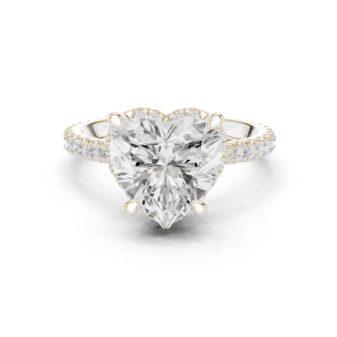 Heart Diamond Hidden Halo Engagement Ring
