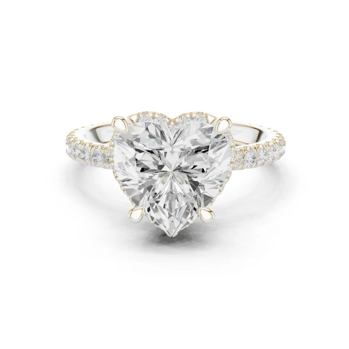 Heart Diamond Hidden Halo Engagement Ring