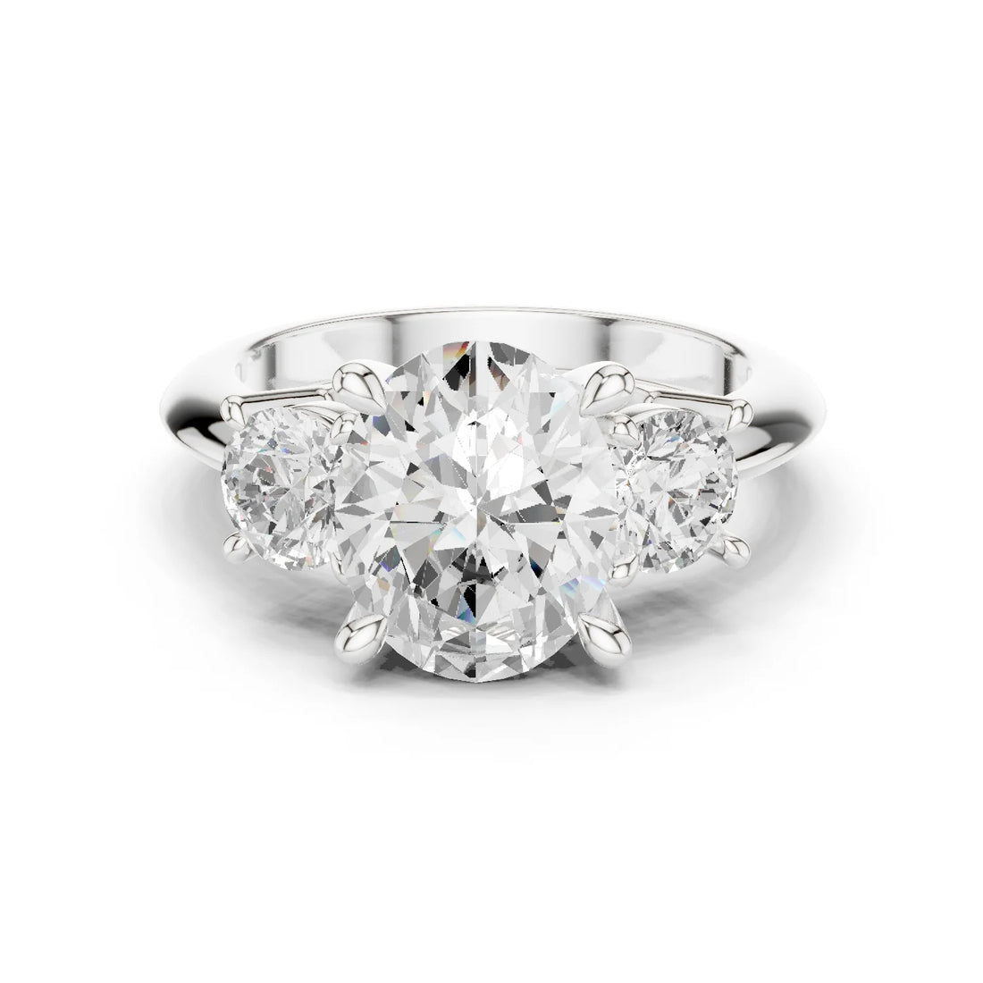 Oval Cut Diamond Three-Stone Engagement Ring