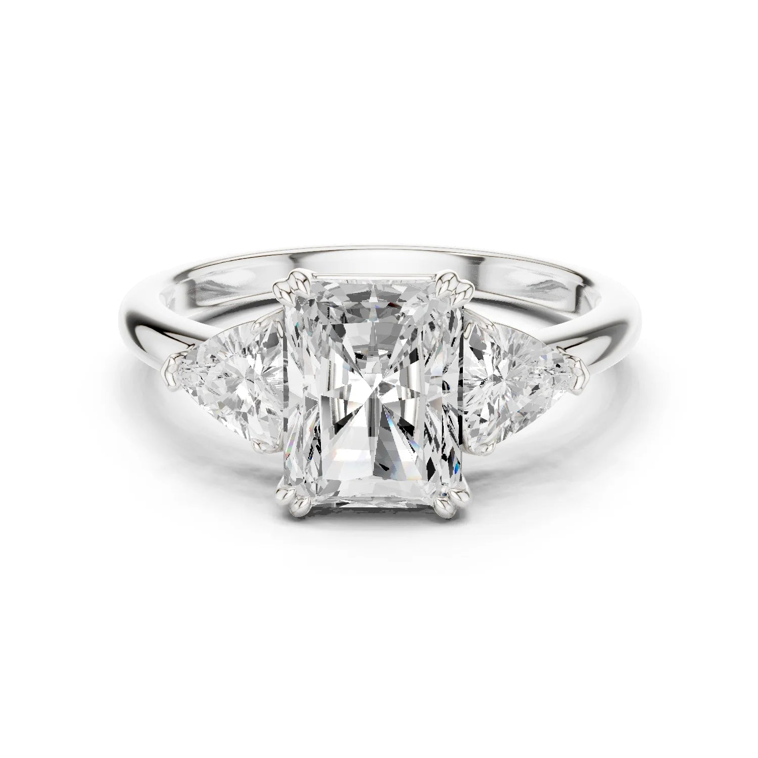 Radiant Cut Diamond Three Stone Engagement Ring