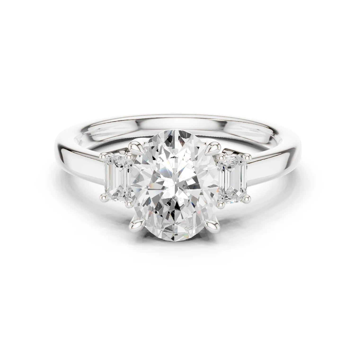 Princess Cut Diamond Three-Stone Engagement Ring