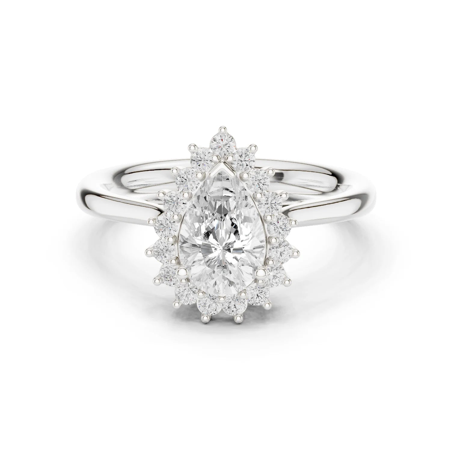 Pear Halo Diamond Engagement Ring