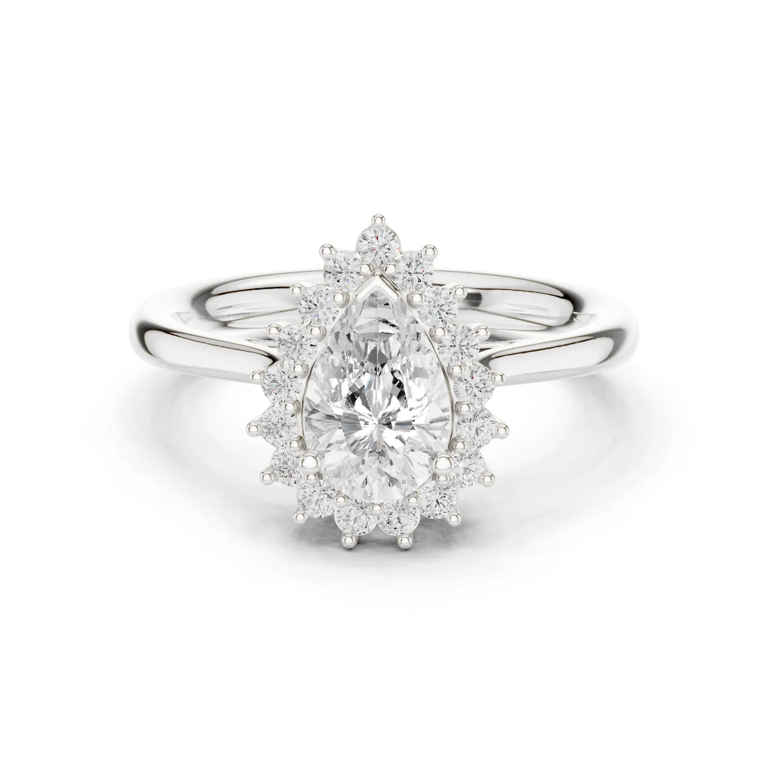 Pear Halo Diamond Engagement Ring