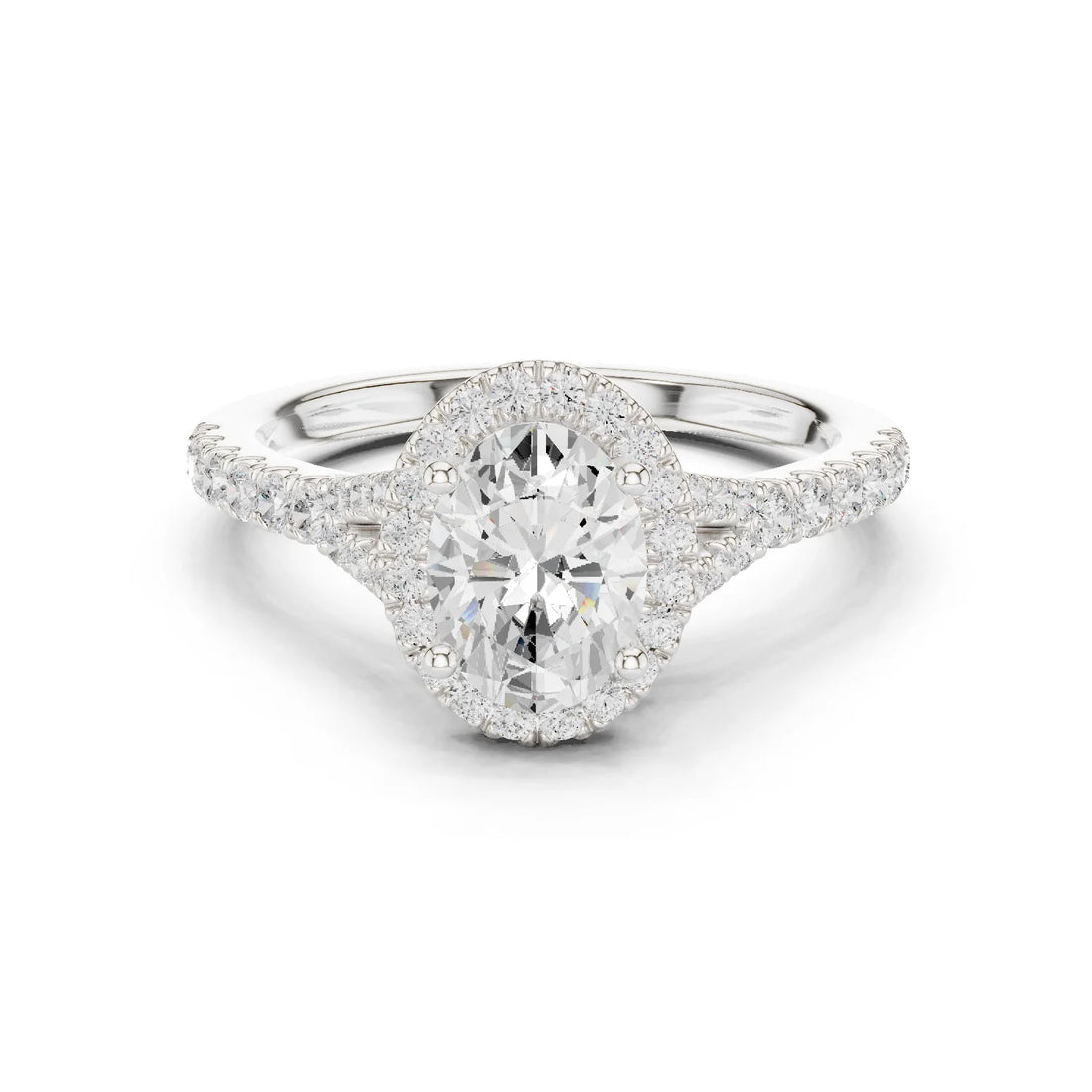 Oval Cut Diamond Halo Engagement Ring