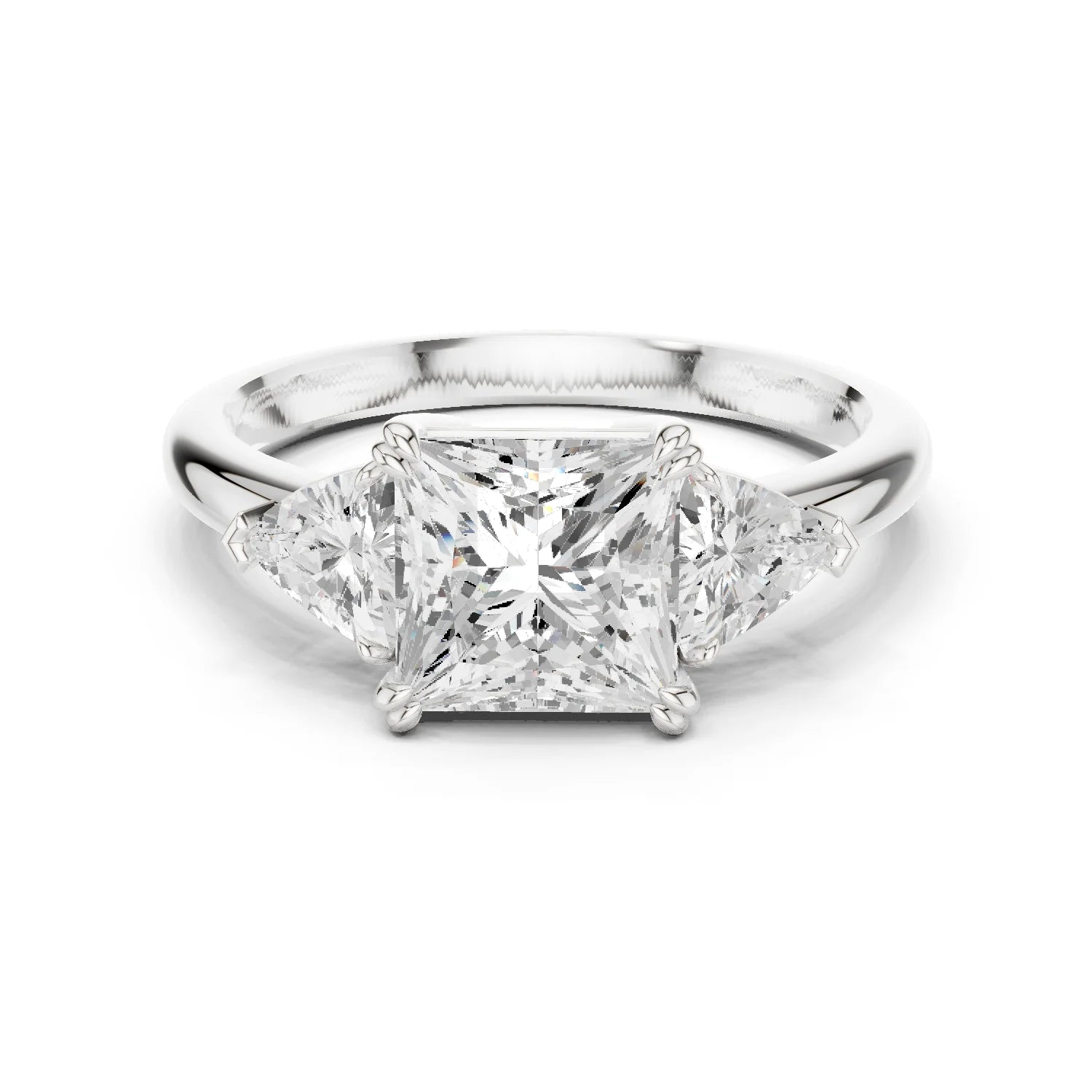 Princess Cut Diamond Three Stone Engagement Ring