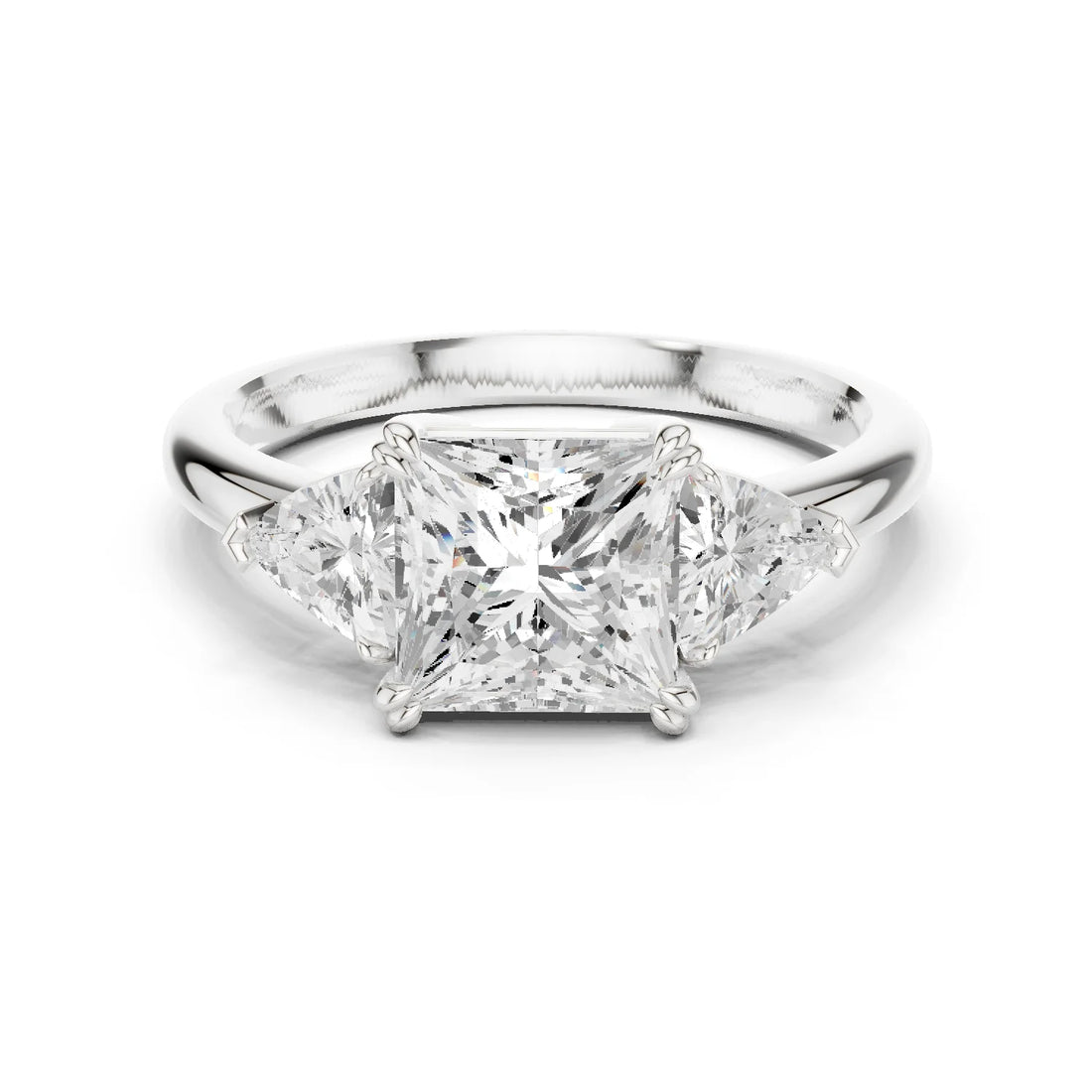 Princess Cut Diamond Three Stone Engagement Ring