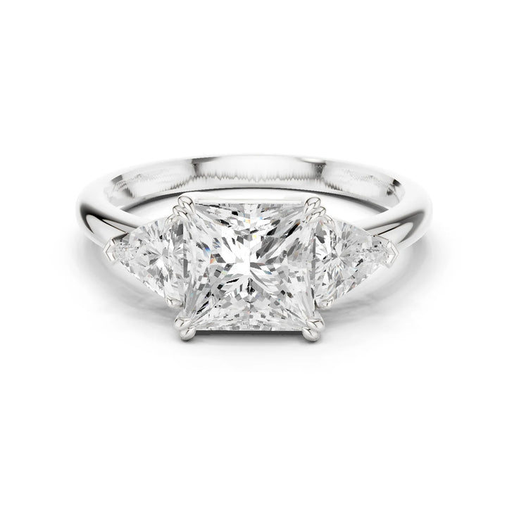 Princess Cut Diamond Three Stone Engagement Ring