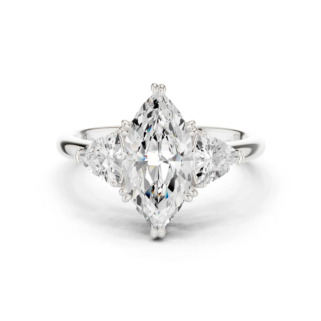 Marquise Cut Diamond Three Stone Engagement Ring