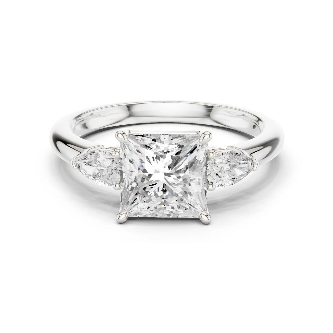 Princess Cut Diamond Three-Stone Engagement Ring