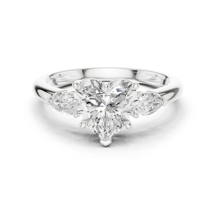 Heart Cut Diamond Three-Stone Engagement Ring