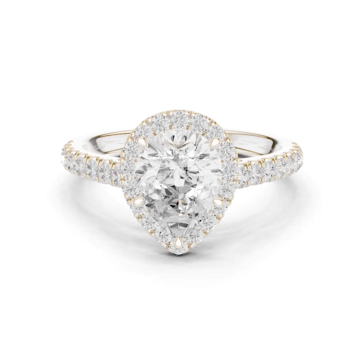 Pear Shape Diamond Halo Engagement Ring