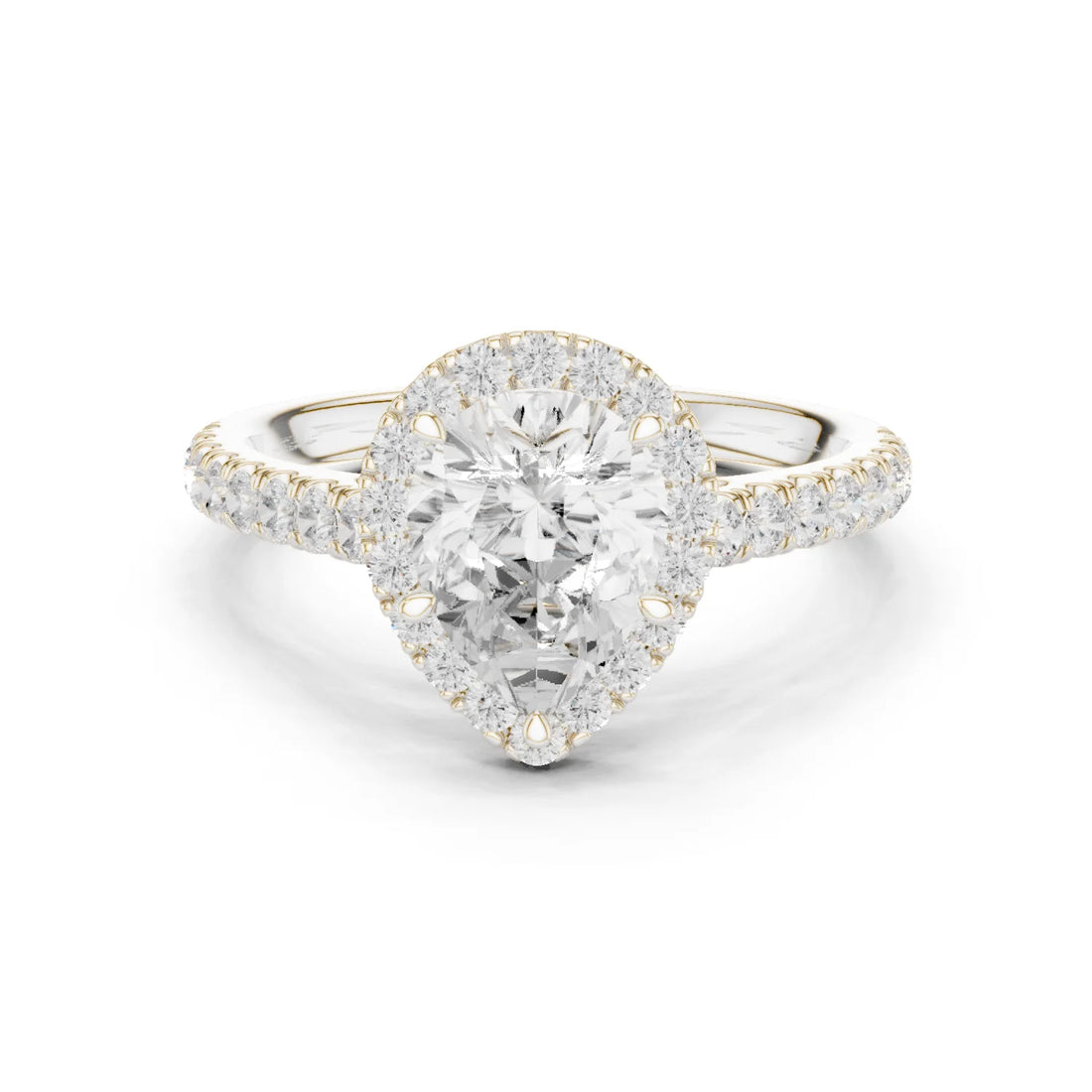 Pear Shape Diamond Halo Engagement Ring