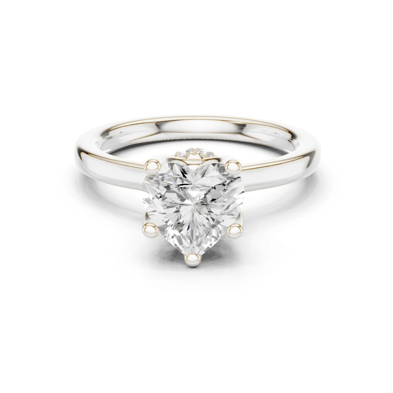 Heart Shape Diamond Hidden Halo Engagement Ring