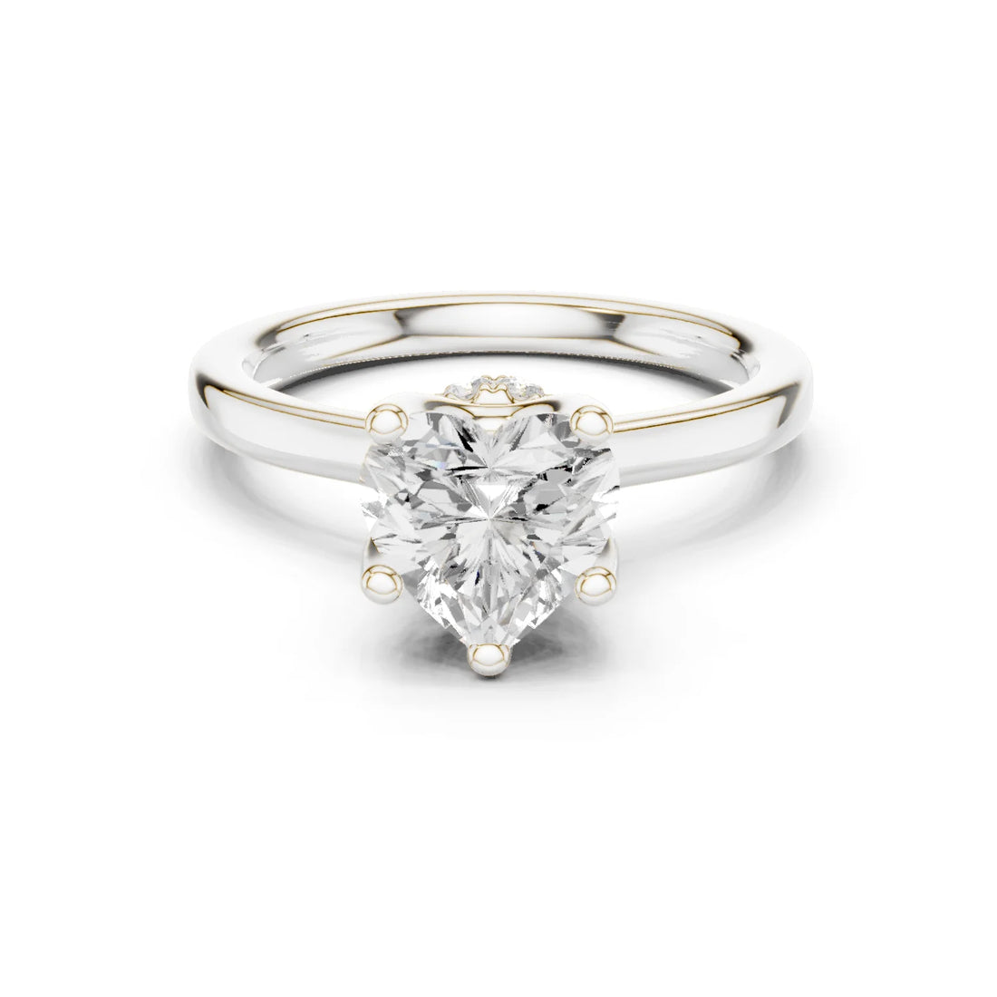 Heart Shape Diamond Hidden Halo Engagement Ring