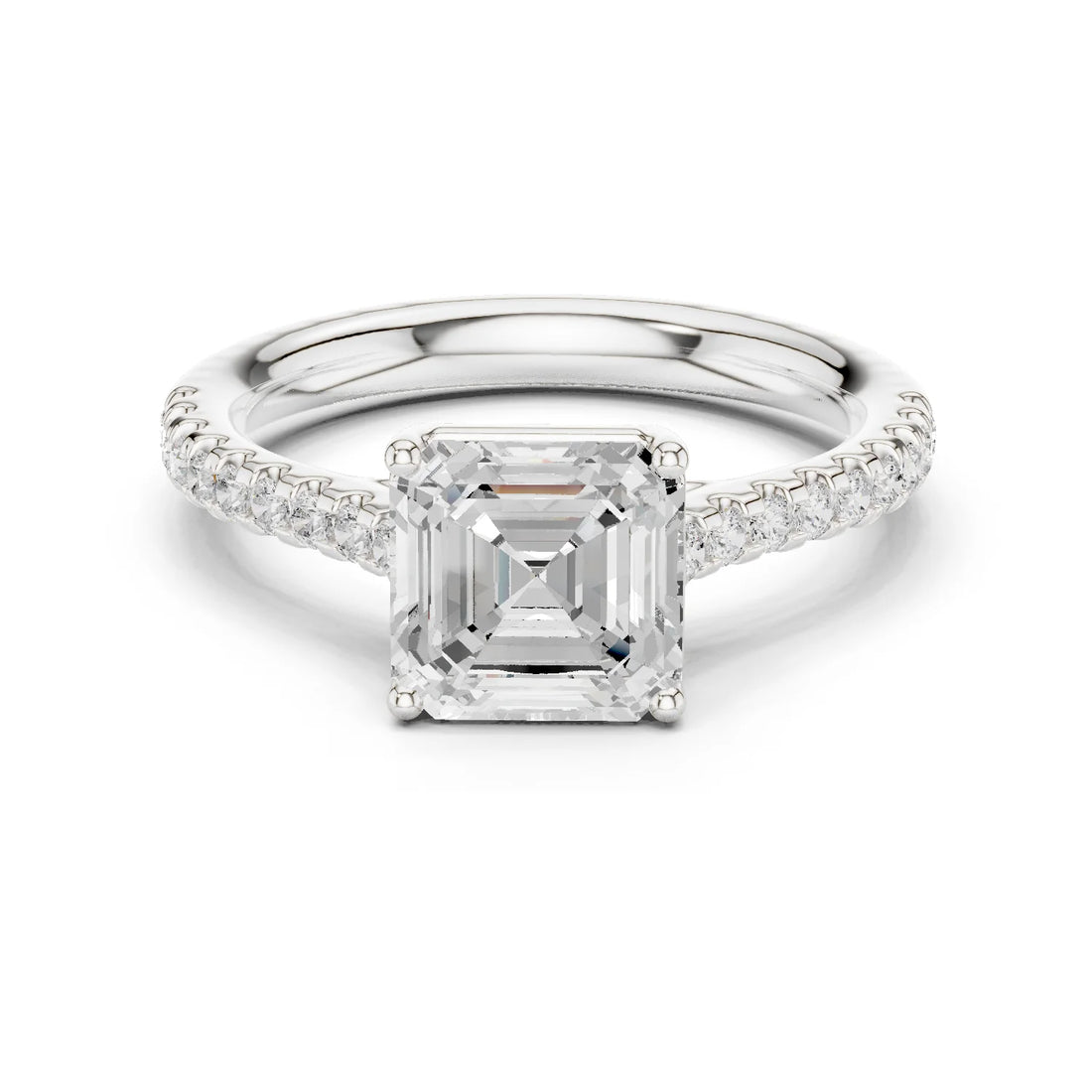 Asscher-Cut Diamond Engagement Ring with Split Shank