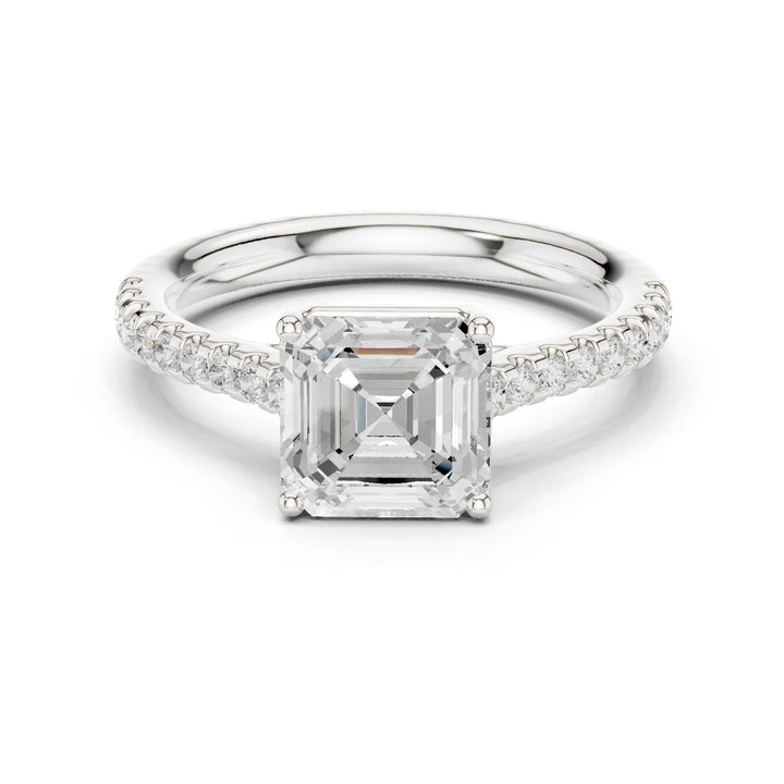 Asscher-Cut Diamond Engagement Ring with Split Shank