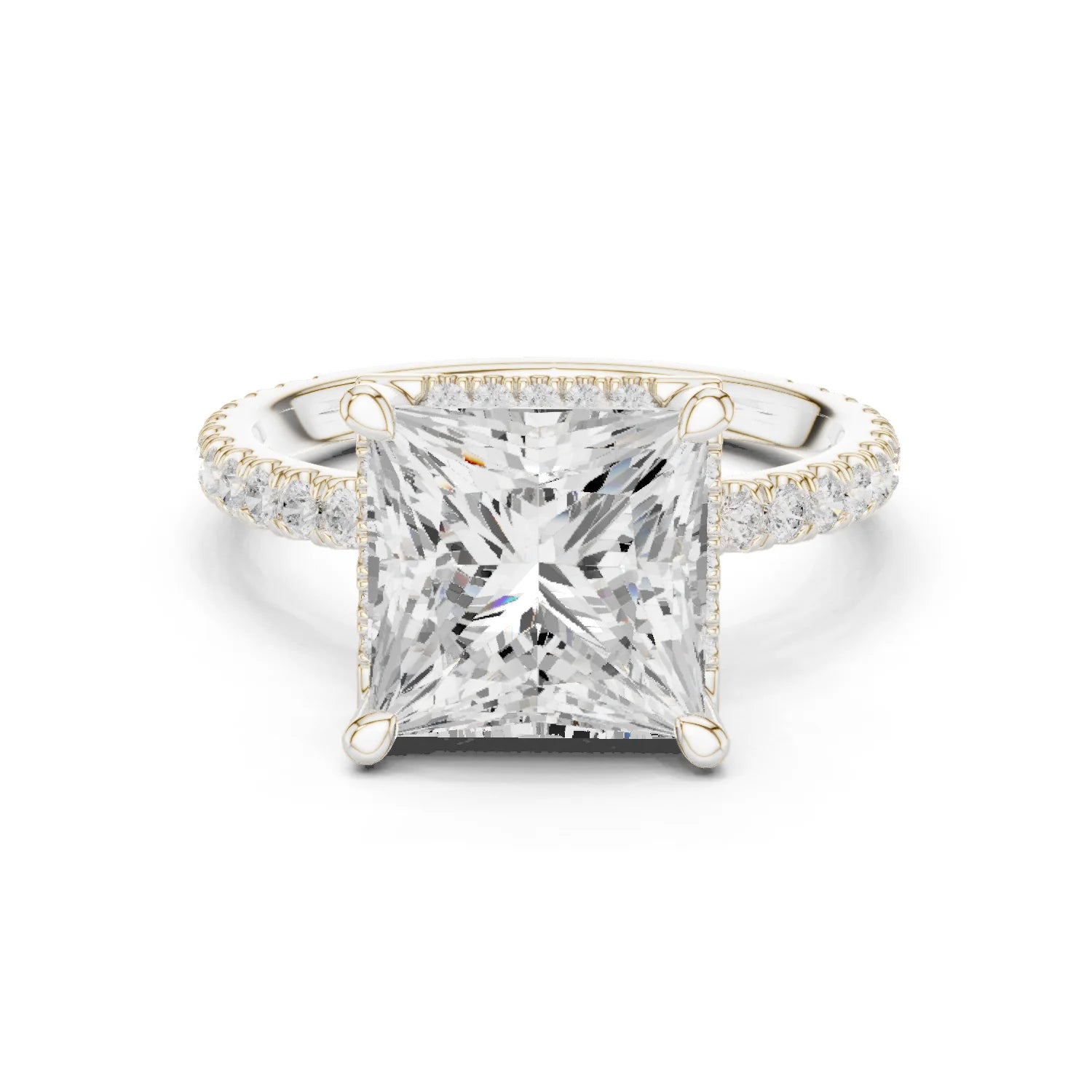 Princess Diamond Hidden Halo Engagement Ring
