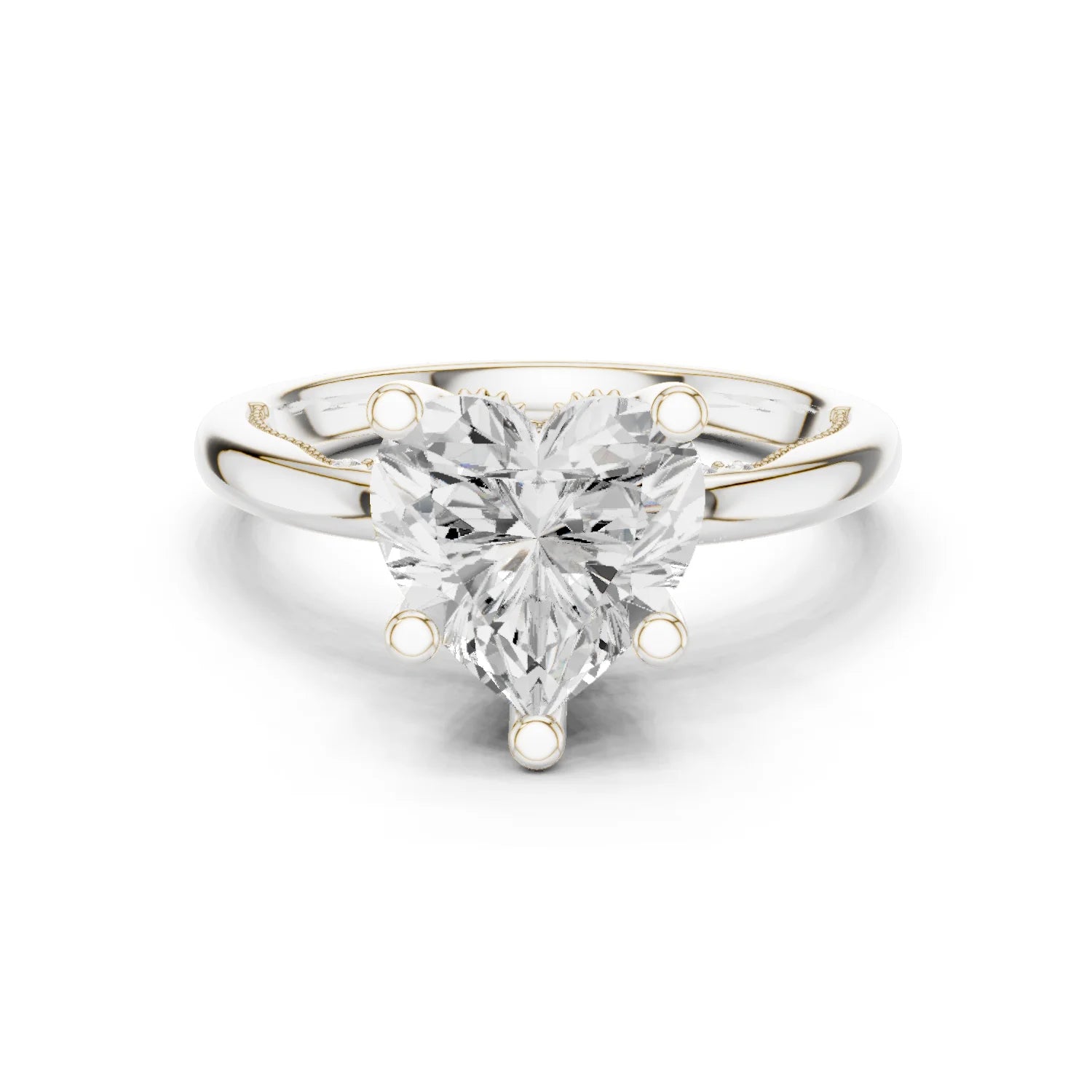 Hidden Halo Heart Cut Diamond Engagement Ring