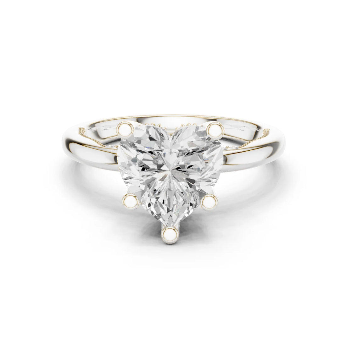 Hidden Halo Heart Cut Diamond Engagement Ring