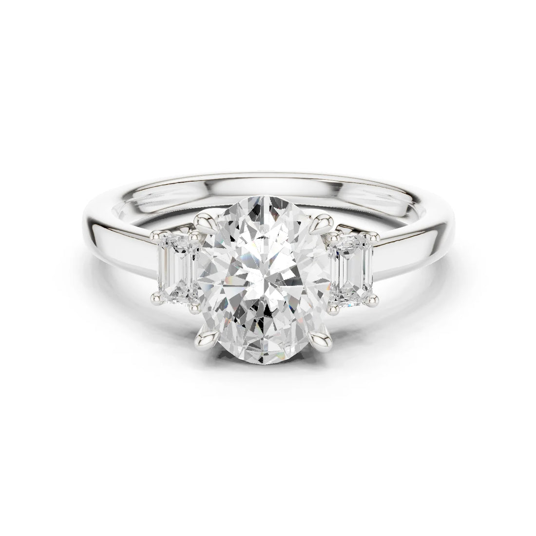 Oval Cut Diamond Three-Stone Engagement Ring