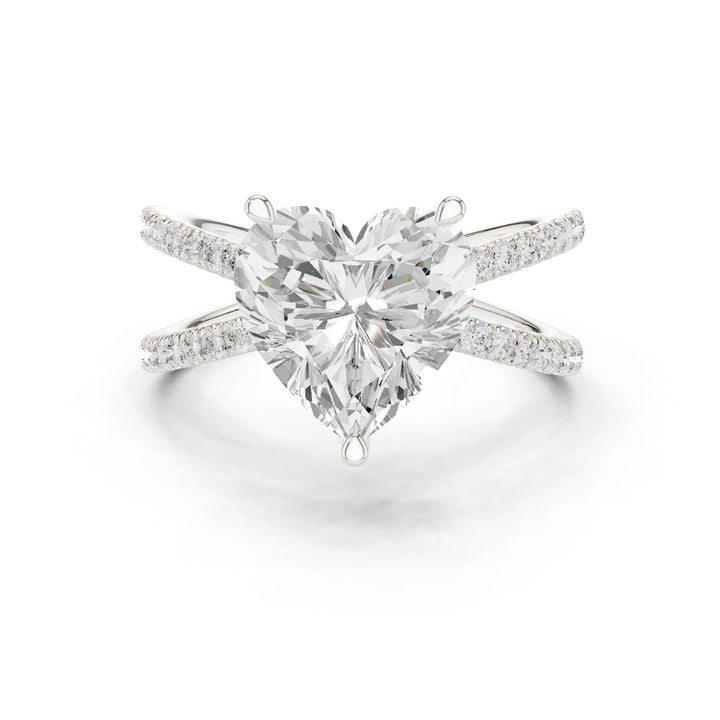 Heart Cut Diamond Split Shank Engagement Ring
