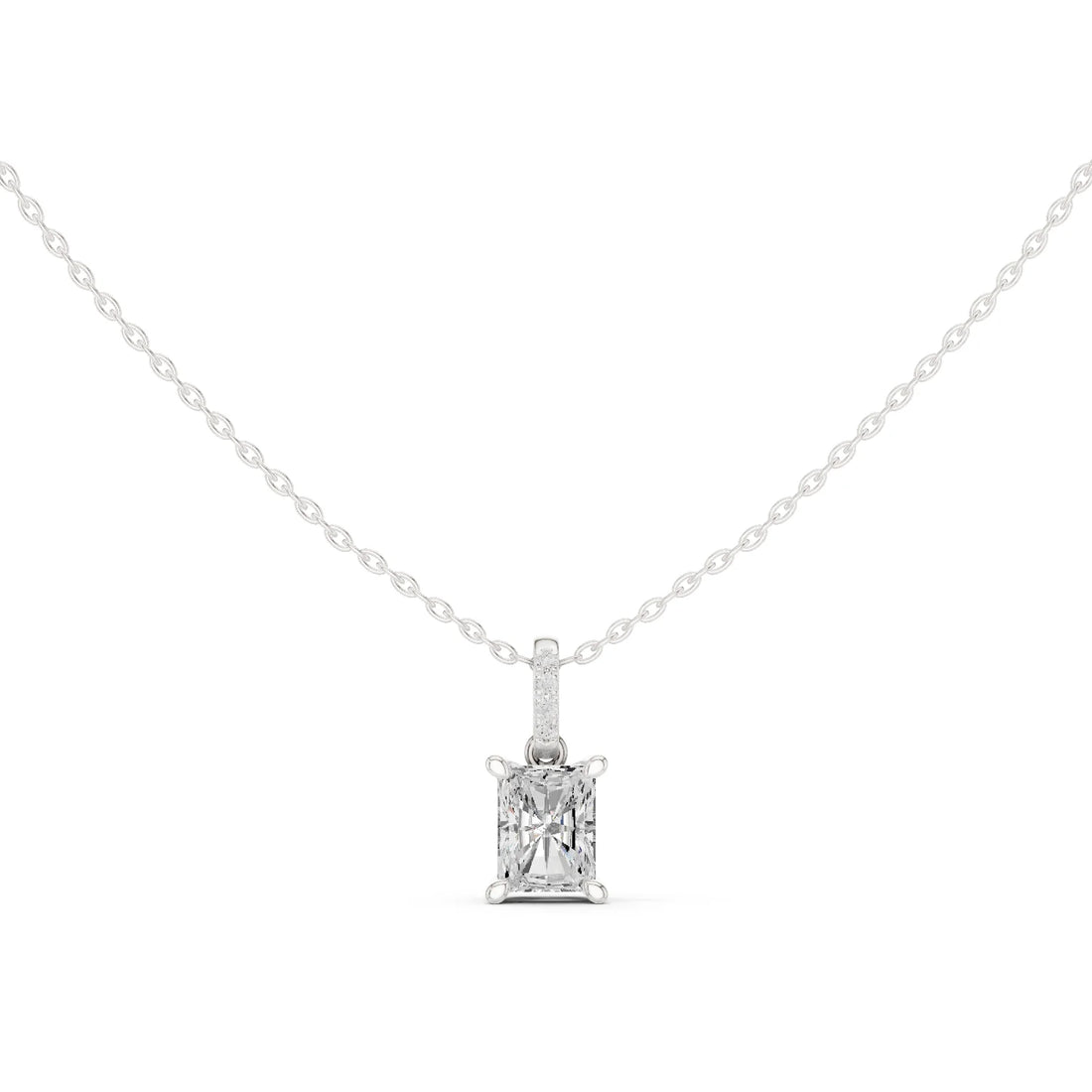 Luminara Radiant Solitaire Diamond Pendant
