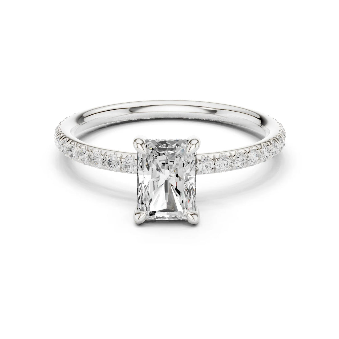 Radiant Cut Diamond Pave Engagement Ring