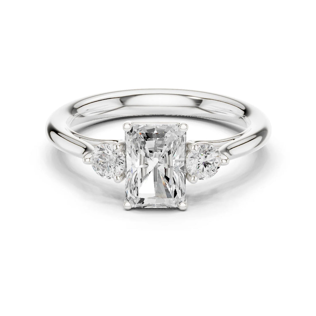 Radiant-Cut Three-Stone Diamond Engagement Ring