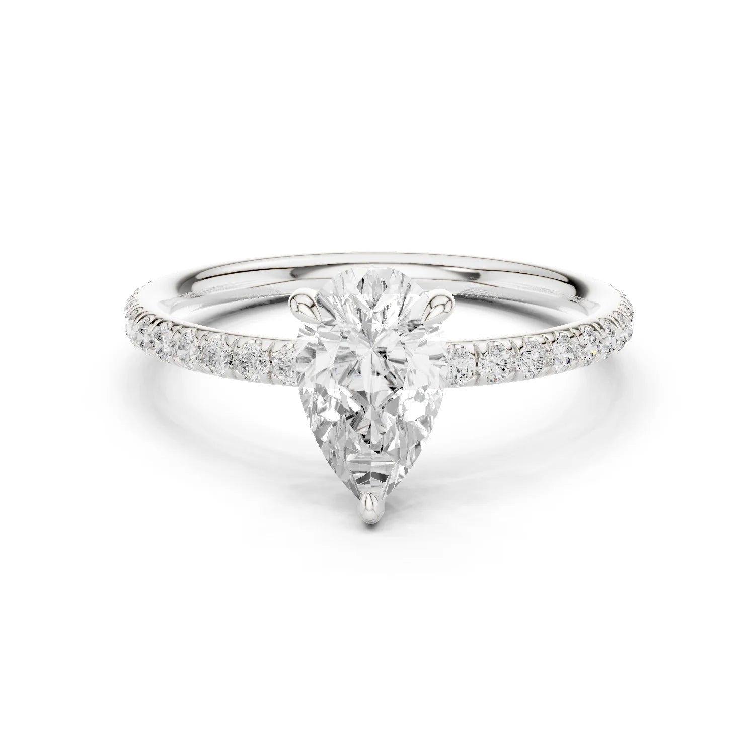 Pear Cut Diamond Pave Engagement Ring
