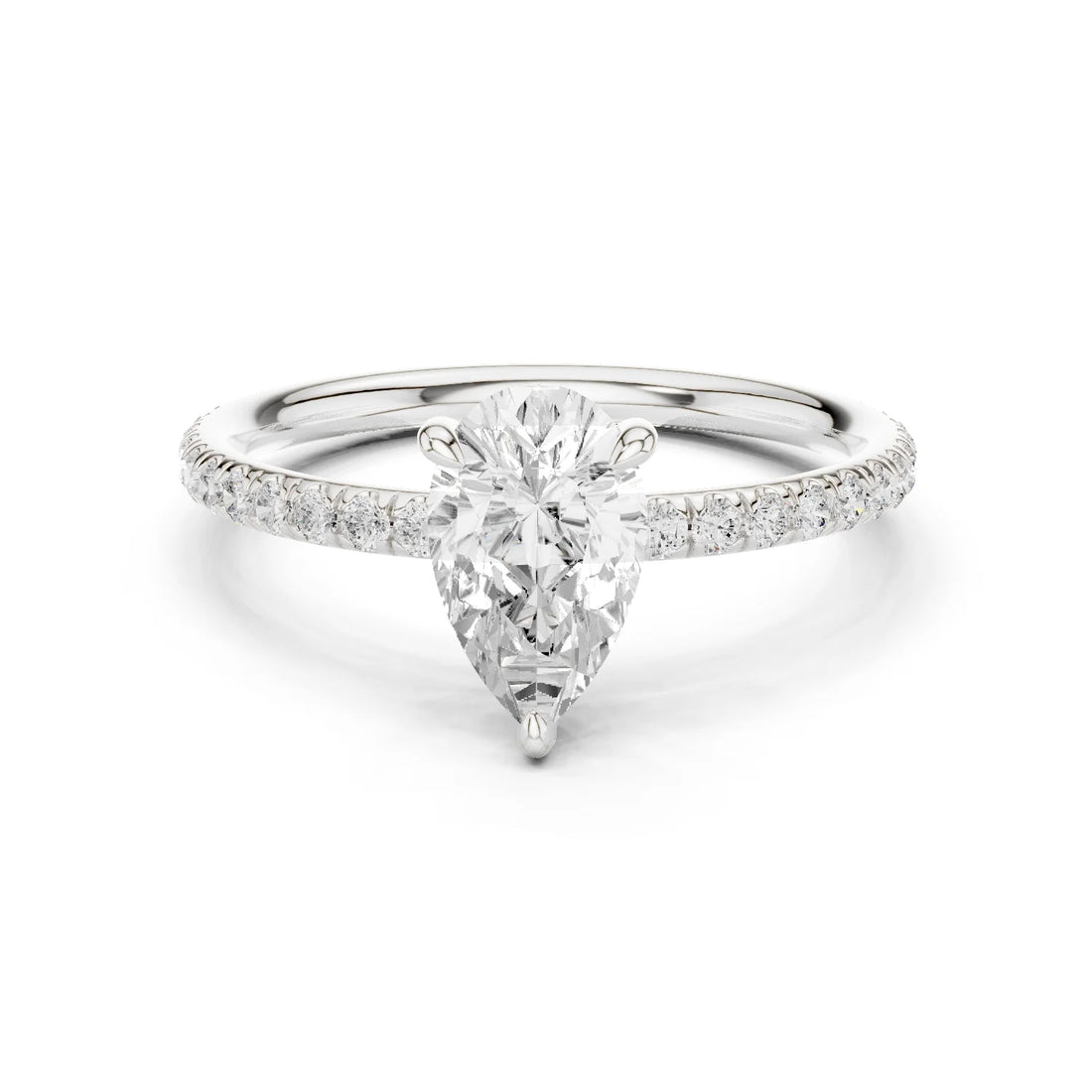 Pear Cut Diamond Pave Engagement Ring