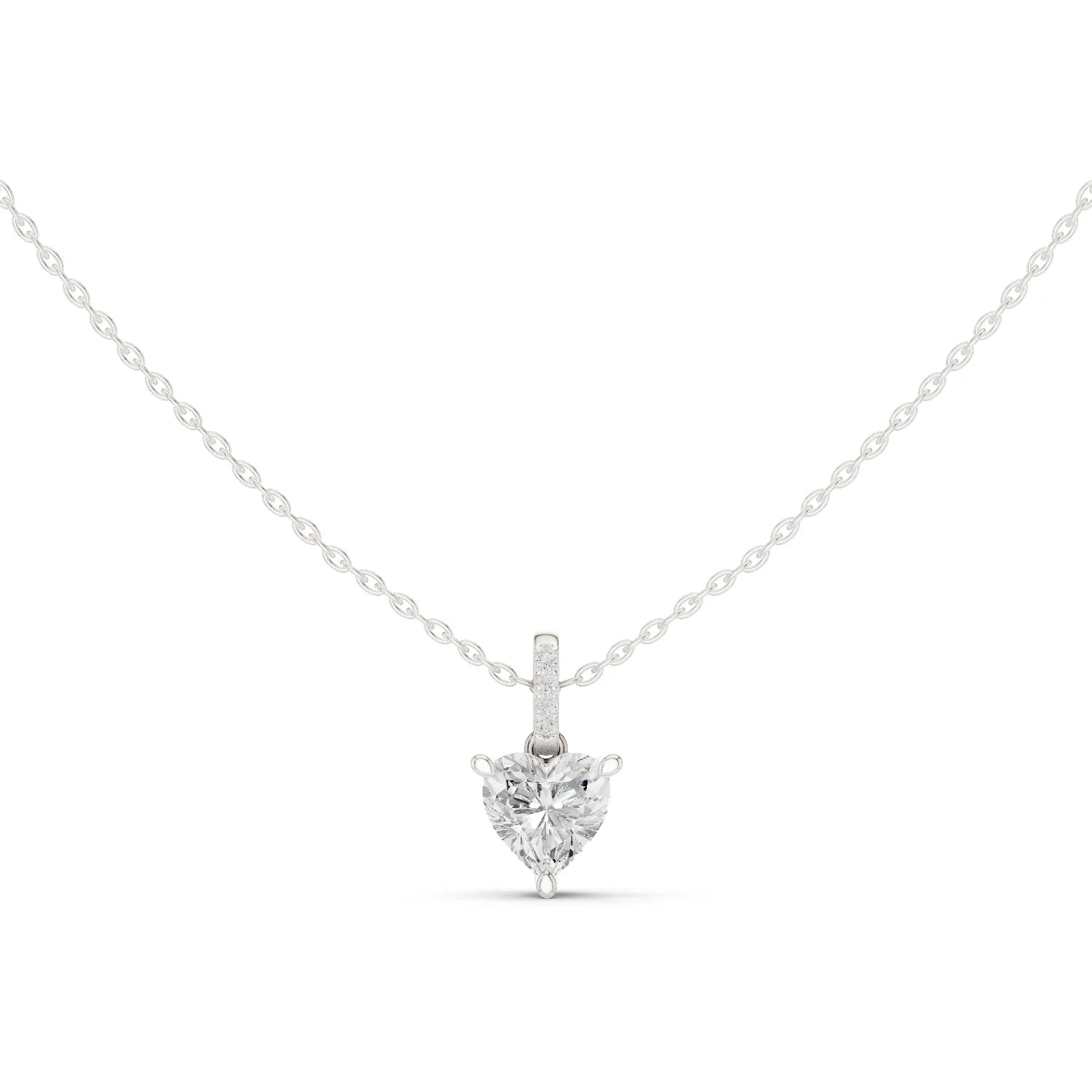 Amoria Heart Solitaire Diamond Pendant
