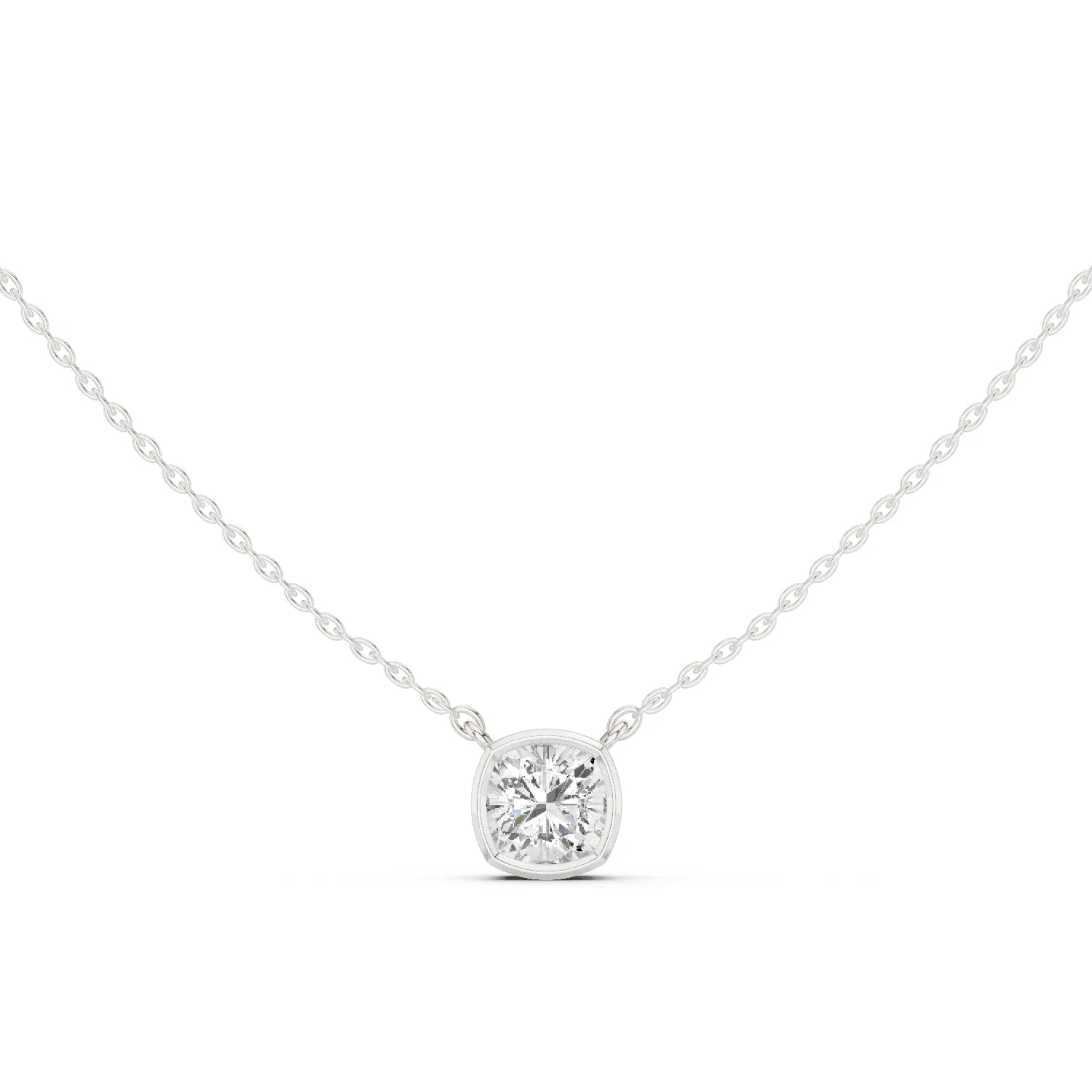 Aurora Cushion Bezel Diamond Pendant