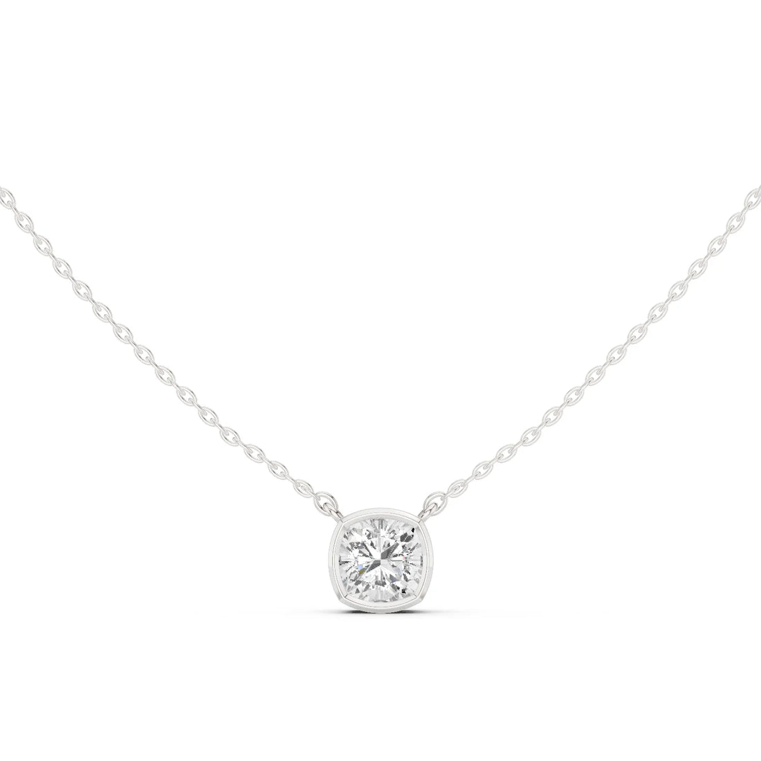 Aurora Cushion Bezel Diamond Pendant