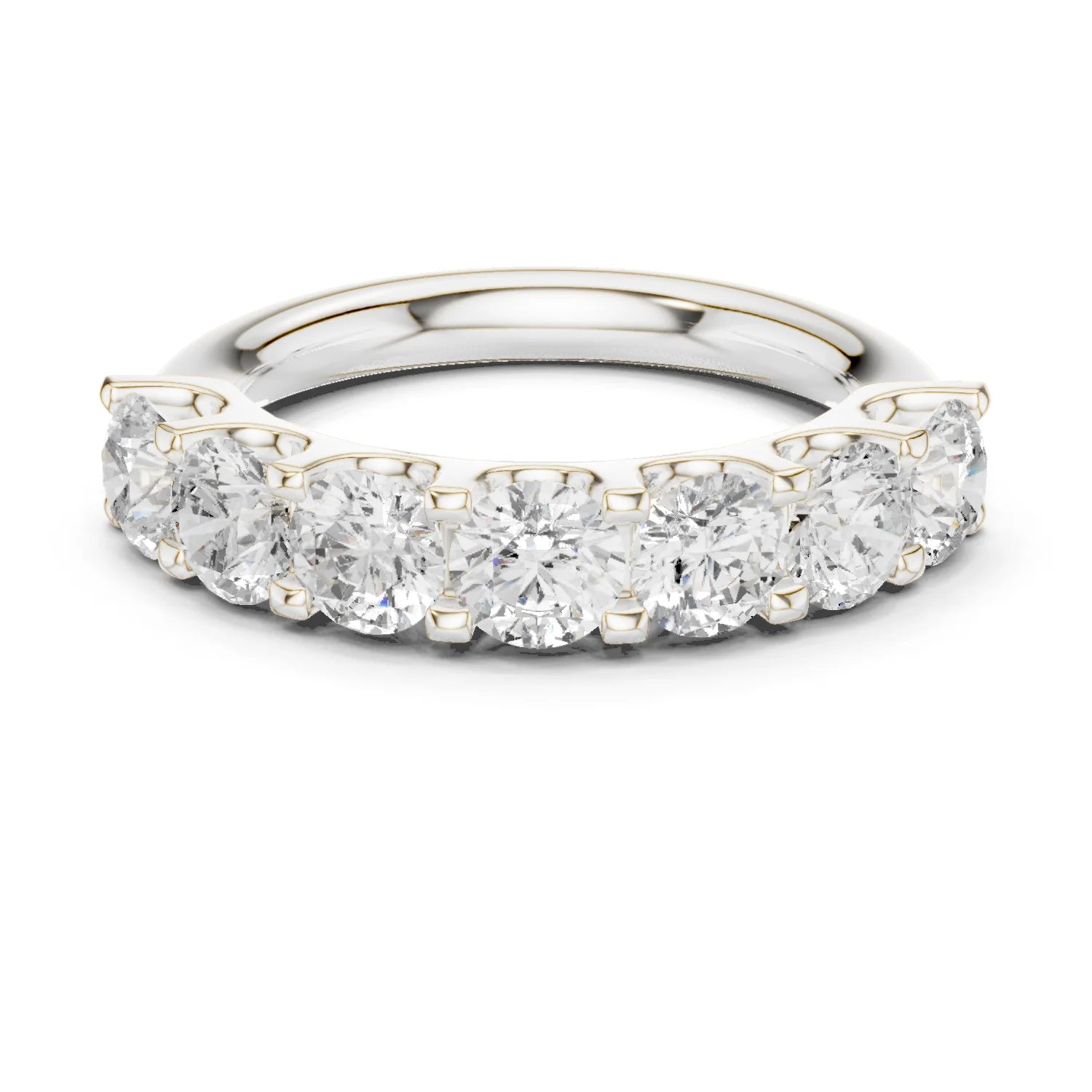 Round Diamond Half Eternity Band
