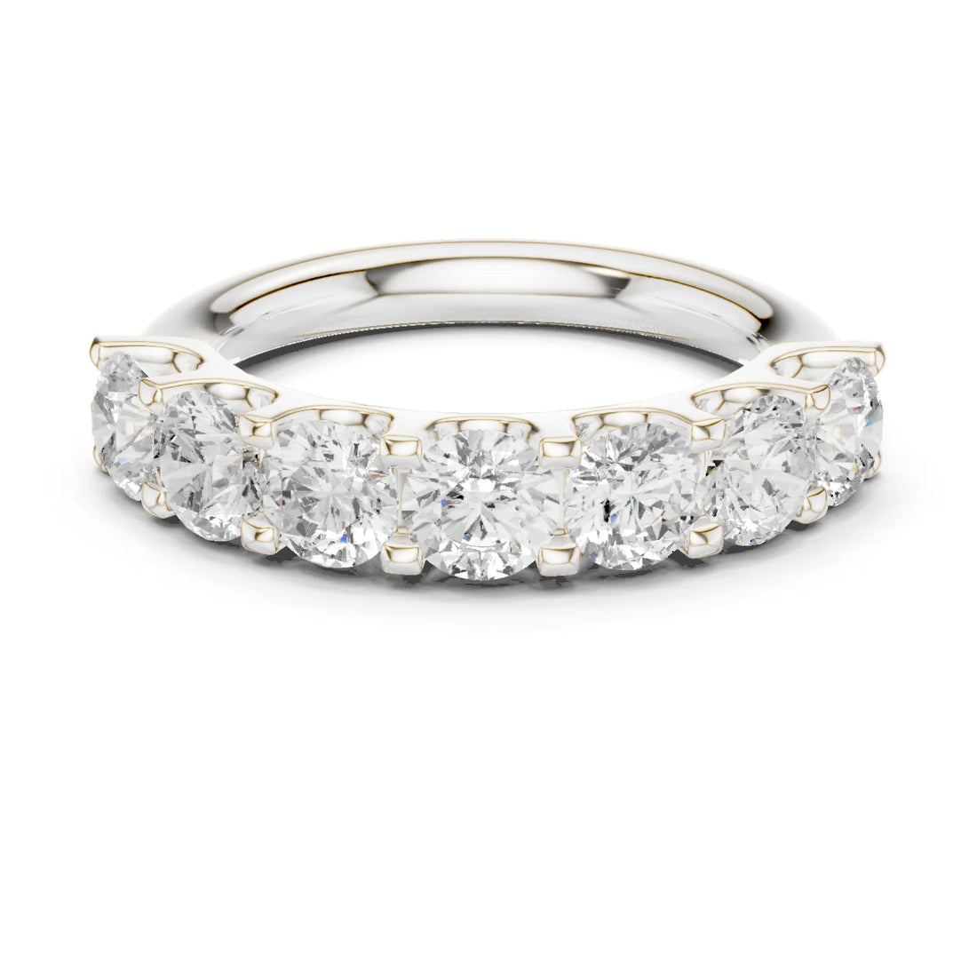 Round Diamond Half Eternity Band