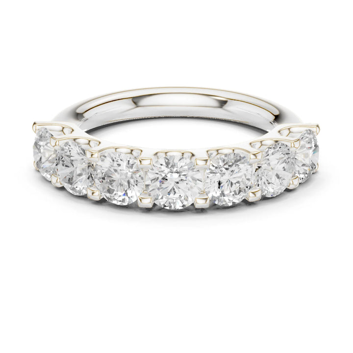 Round Diamond Half Eternity Band