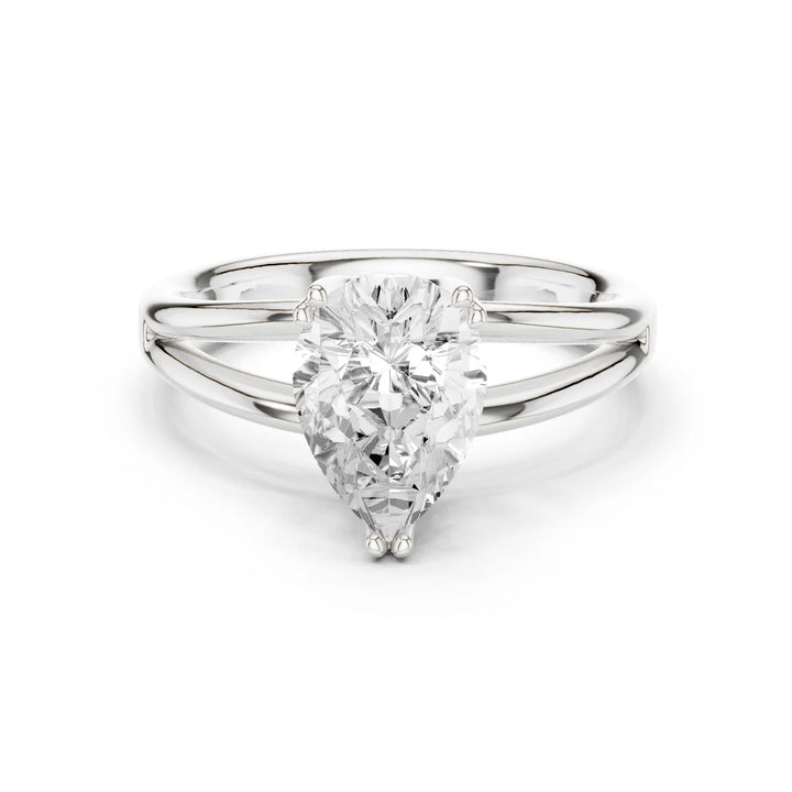 Pear Shape Diamond Solitaire Engagement Ring