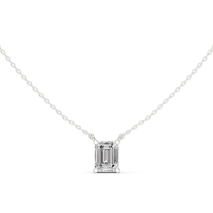 Emerald Elegance Solitaire Diamond Pendant