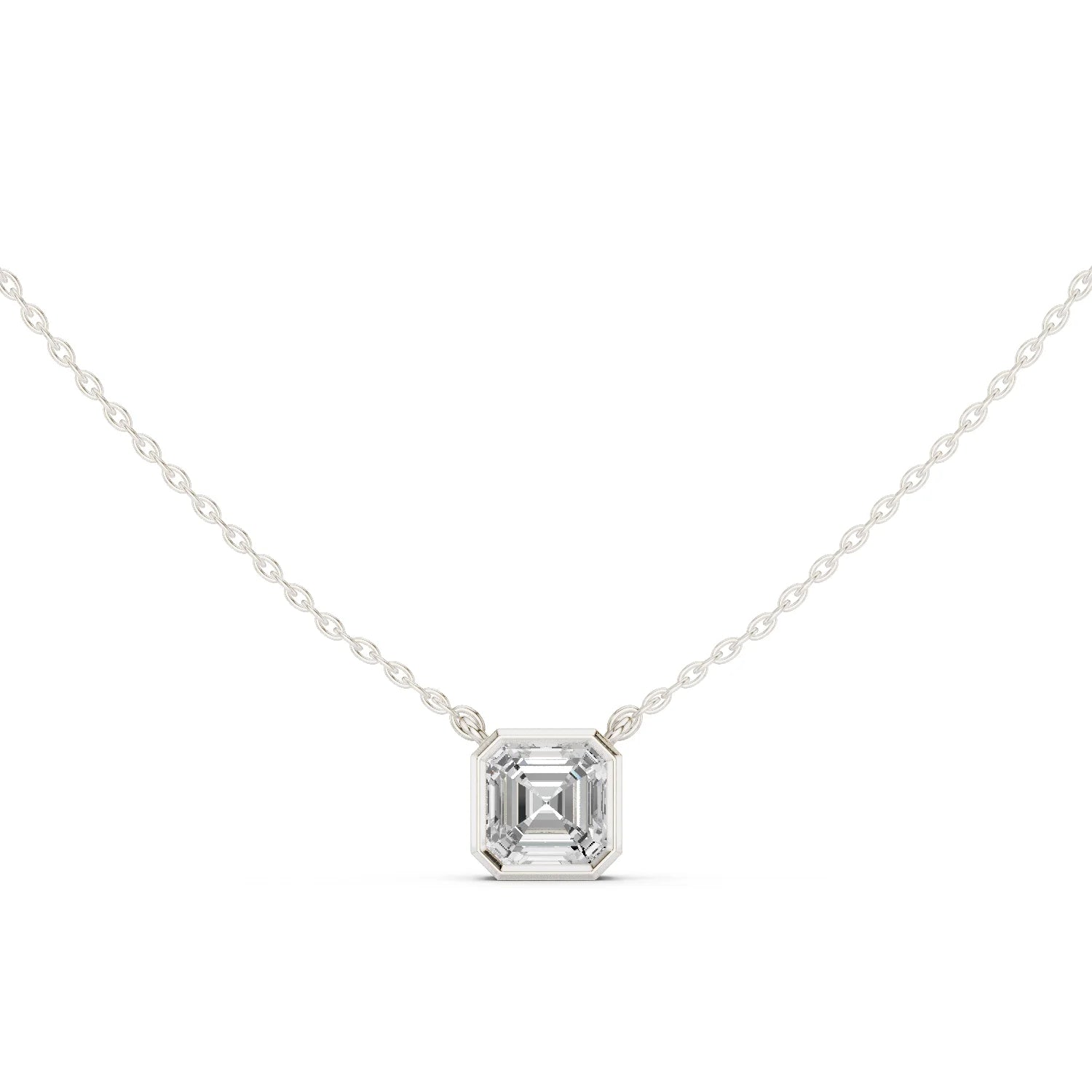 Celestia Asscher Bezel Diamond Pendant