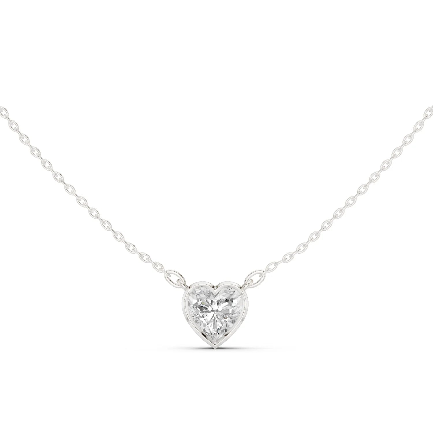 Heart Aura Bezel Solitaire Diamond Pendant